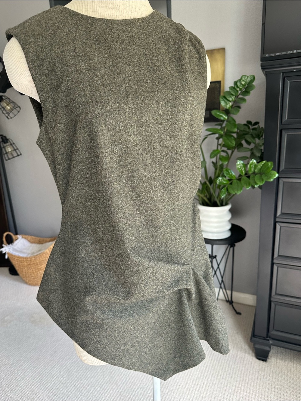 Zara Woman Olive Gray/Green Wool Blend Top size medium - Picture 4 of 16